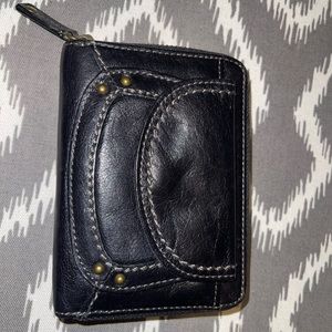 Fossil small black leather wallet